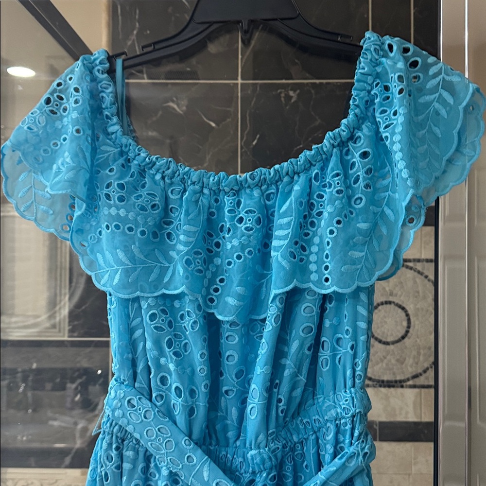 Lilly Pulitzer Blue Eyelet Maxi Dress, size M, NWT. - Picture 2 of 6
